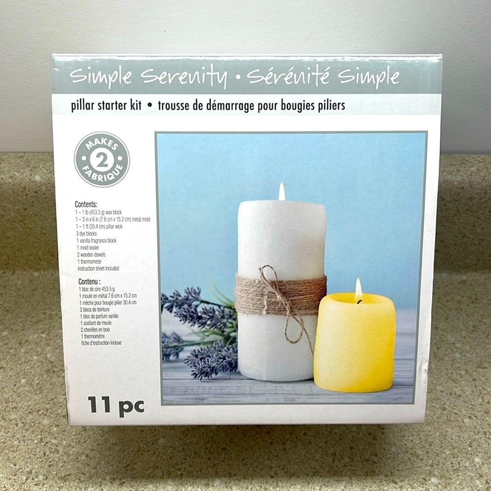 NEW Simple Serenity Pillar Candle Starter Kit